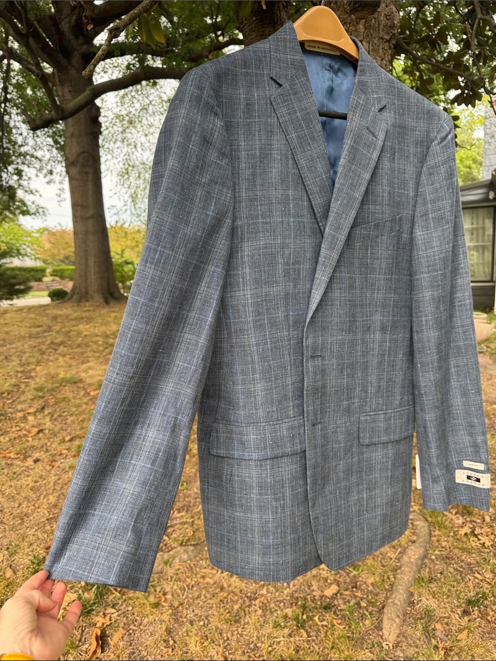 Joseph Abboud Gray Windowpane Plaid Sport Coat
